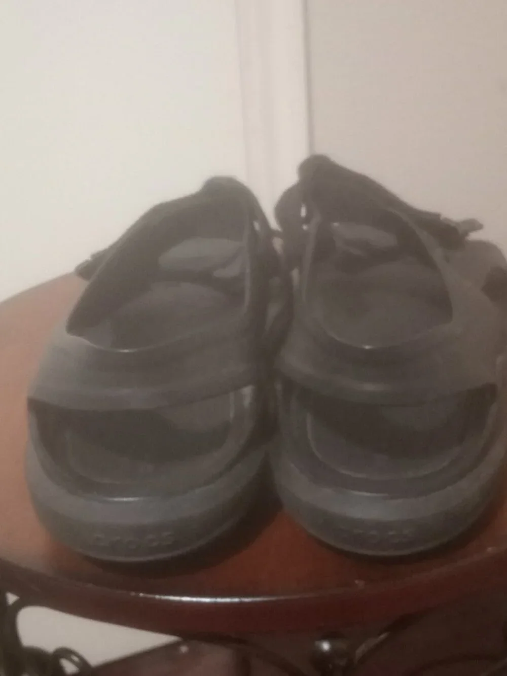 crocs swiftwater River Men’s Black Rubber Sandals With Adjustable Straps Sz. 13.
